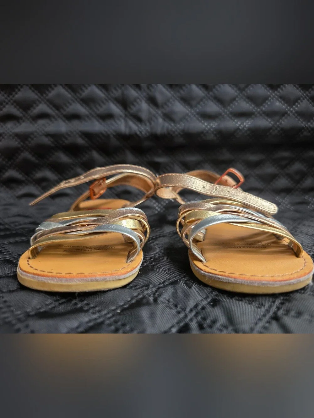 Bessito Metallic Multi-Strap Sandals Size 7